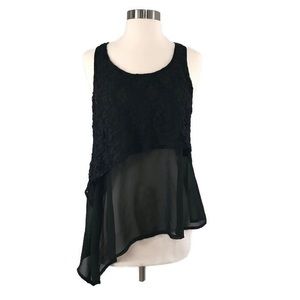 NAMU Tank Top Lace Sheer Asymetrical Medium